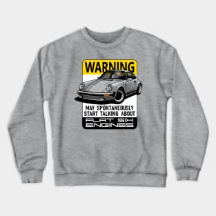 The iconic aircooled flat six german sports car with warning advice Crewneck Sweatshirt